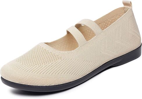 Women's Knit Casual Shoes, Lightweight Comfortable Breathable Walking Sneakers, Fashion Slip-On Flat Ballet Shoes, Daily Comfort Loafers in Kuwait