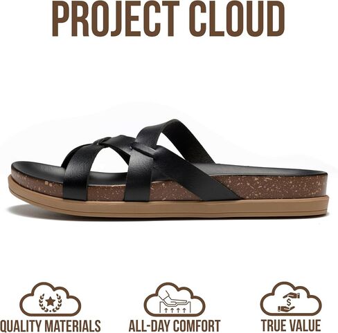 Project Cloud Non-Slip Summer Slides for Women & Lightweight Womens Sandals | Summer Sandals for Women with Plush and Soft Insole Womens Sandals Comfortable Non Slip and Lightweight Women Footwear in Kuwait