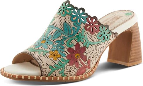 L'Artiste Foxxila Women’s Laser-cut Slide Sandal with Comfortable Block Heel in Kuwait