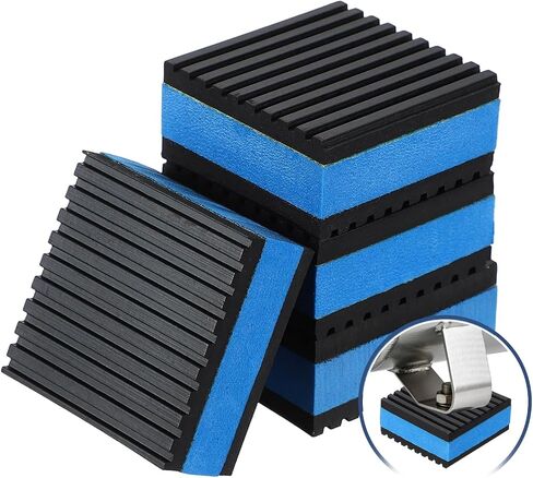 HARFINGTON 4Pcs Rubber Anti-Vibration Pads 5" x 5" x 7/8" Heavy Duty EVA Vibration Isolation Mats for HVAC Washers Compressors Treadmills Air Conditioner in Kuwait