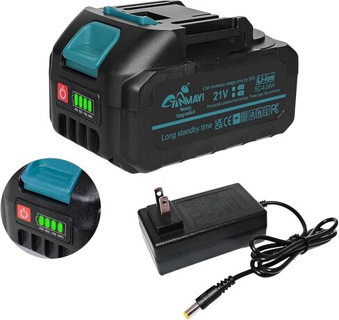 21V 4.0Ah Battery with Charger & LED Display for Electric Tools | Wide compatibility with Makita-style cordless equipment, secure slide-on fit, stable output, and dependable backup power in Kuwait