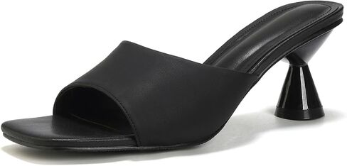 Women's Square Toe Bow Mules 2.4 Inch Kitten Heels Slip On Backless Sandals Vintage Dressy Shoes in Kuwait