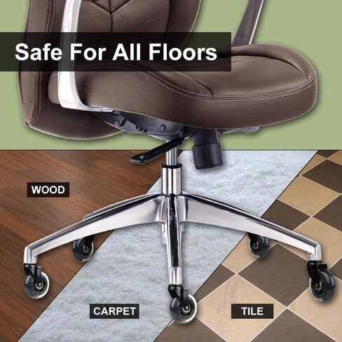 Upgrade 2.5" Chair Caster Replacement Wheel for Hardwood Floor and Carpet, Heavy Duty Universal Floor Safe Caster Set of 5,Rubber Wheels Office Chair to Replace Office Chair mats,fits 98% Chairs in Saudi Arabia