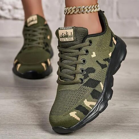 Women‘s Camo Mesh Walking Shoes Lightweight Sneakers Non-Slip Breathable Athletic Trainers for Outdoor Hiking Daily Wear in Kuwait