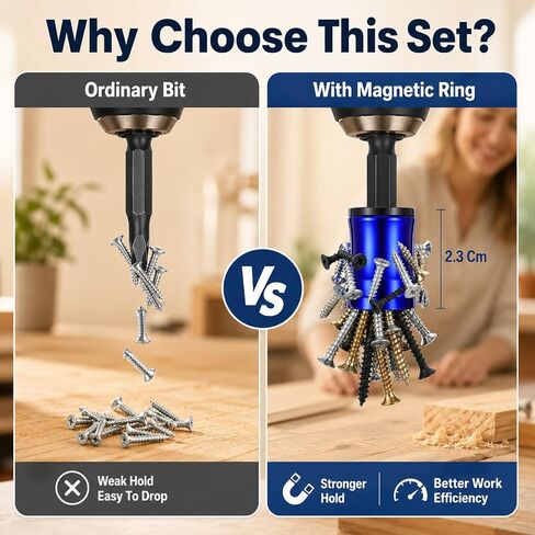3Pcs Strong Magnetic Screw Holder Rings Screwdriver Head Magnetic Ring | Screw Ring Set Universal, Bit Holder for Hex Screwdrivers Power Bits in Kuwait