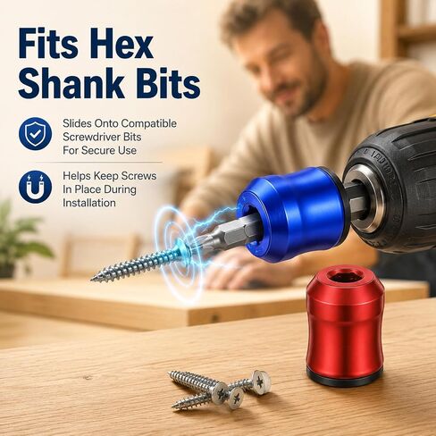 3Pcs Strong Magnetic Screw Holder Rings Screwdriver Head Magnetic Ring | Screw Ring Set Universal, Bit Holder for Hex Screwdrivers Power Bits in Kuwait