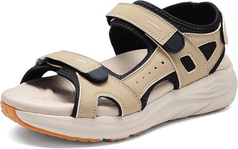 BEMIRO Womens Orthopedic Walking Sandals with Comfortable Arch Support, Non-Slip 2" Cushioned for Plantar Fasciitis Relief, Cloud Feel Outdoor Hiking Recovery Adjustable 3-Strap Athletic Sandals, Size 5.5-12 in Kuwait