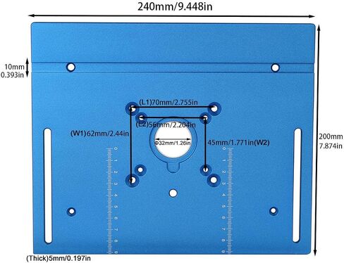 Aluminium Router Table Insert Plate And Router Lift for 65mm Diameter Universal Trimming Machine,with Miter Gauge Guide Aluminium Profile Fence Sliding Brackets in Kuwait