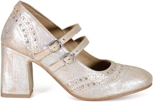 Diba True Womens Jet Liner Metallic Mary Jane Round Toe Pumps Dress Casual Casual High Heel 3" & Up - Silver in Kuwait