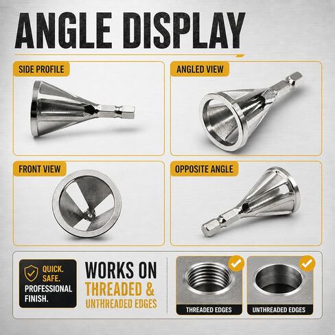 Deburring External Chamfer Tool, Hex Shank Rotary Edge Repair Bit for Metal Plastic Six-Slot Design Quick Release Shank Fits in Kuwait