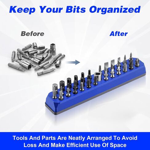 Kuyeyzu 4Pcs Magnetic Bit Holder 1/4 Inch Hex Bit Organizer 172 Holes Strong Magnetic Base Drill Bit Organizer Red Blue Green Orange in Kuwait