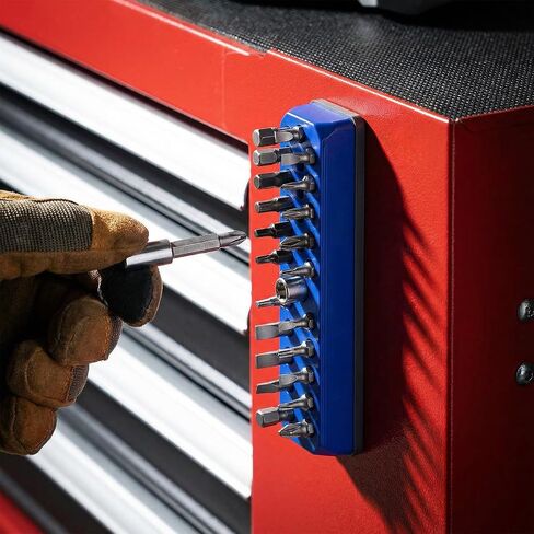 Kuyeyzu 4Pcs Magnetic Bit Holder 1/4 Inch Hex Bit Organizer 172 Holes Strong Magnetic Base Drill Bit Organizer Red Blue Green Orange in Kuwait