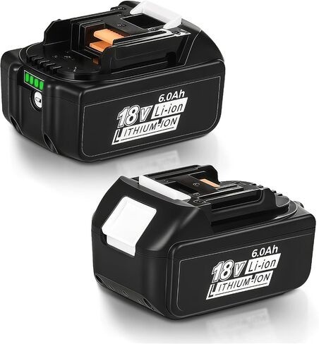 2 Pack 6.0Ah Replacement for 18V Battery BL1860B, Replacement Batteries Compatible with BL1820 1830B 1840B 1850B BL1815N, 18 Volt Lithium Cordless Tool Battery Packs in Kuwait