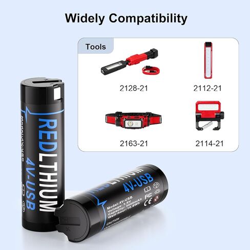 3000mAh 4V USB Battery Lithium Replacement for MK Headlamp & Flashlight - 3X Faster USB Charge Compatible with 48-11-2131, 2114-21, 2163-21, 2112-21, 2128-21- 2 Pack in Kuwait