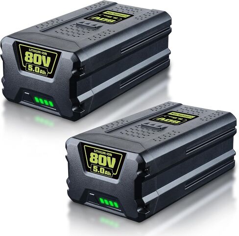 VANON 2-Pack 5000mAh Replacement for Greenworks 80V Battery GBA80200 | Compatible with GBA80300 GBA80400 GBA80500 Compatible with Greenworks 80V Lithium-ion Battery Cordless Power Tools in Kuwait