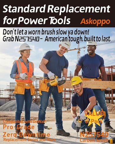 N257540 (8-Pack) Heavy Duty Carbon Brushes, Carbones para DeWALT DWE402 DWE4214 Angle Grinder Replacement, High Conductivity, Askoppo in Kuwait