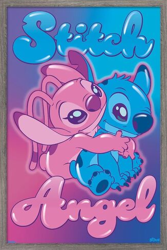 Disney Lilo and Stitch - Angel and Stitch Hug Wall Poster, 34L" x 22.4W", Unframed Version in Saudi Arabia