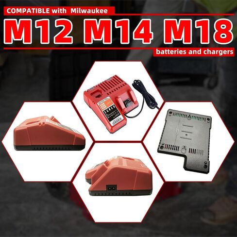Replacement Rapid Charger for Milwaukee M12 M18, 12V/18V Multi-Voltage Lithium-ion Battery Charger, Compatible with 48-59-1812 in Kuwait