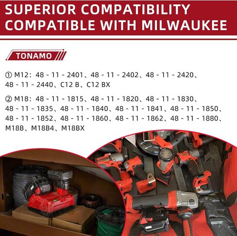 Replacement Rapid Charger for Milwaukee M12 M18, 12V/18V Multi-Voltage Lithium-ion Battery Charger, Compatible with 48-59-1812 in Kuwait
