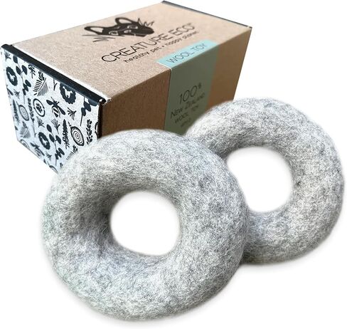 Creature ECO Organic Wool Ring Dog Toys for Moderate Chewers - Eco-Friendly Puppy Toys for Interactive Play - Natural Non Toxic Fetch Toy, Safe for Your Pet & The Planet - 2 Pack in Saudi Arabia