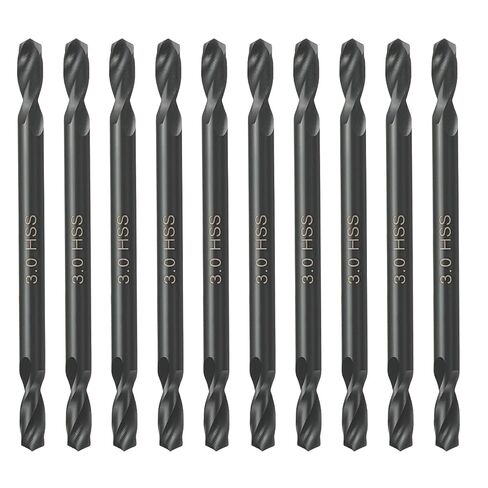 10 Pack 1/4" Double Ended Drill Bit Stubby Body Twist Drill Bits High Speed Steel 135° Nitriding Black for Stainless Steel Hard Metal in Kuwait