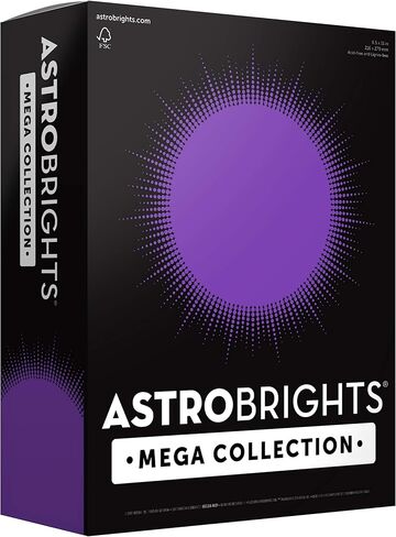 Astrobrights Mega Collection, Colored Paper, Ultra Purple, 625 Sheets, 24 lb/89 gsm, 8.5" x 11" - MORE SHEETS! (91691) in Kuwait