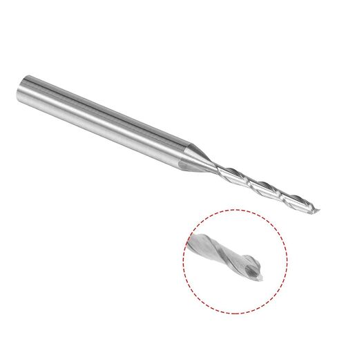 1/8" Shank 1.5mm x 12mm Carbide End Mill CNC Router Bits 2 Flute Milling Bit for Acrylic PVC MDF Wood in Kuwait