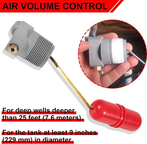 Air Volume Control for Deep Wells, Water Tank System 1-1/4 in MNPT, 1/4 in PTF SAE, Replace for F93B-1C in Kuwait