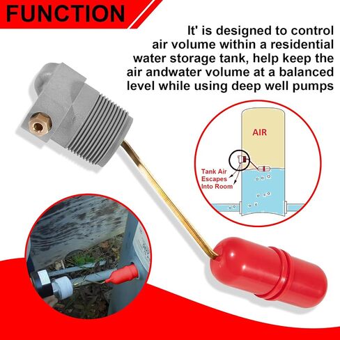Air Volume Control for Deep Wells, Water Tank System 1-1/4 in MNPT, 1/4 in PTF SAE, Replace for F93B-1C in Kuwait