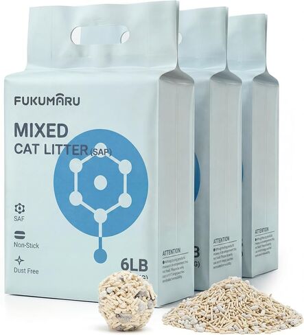 FUKUMARU Tofu Cat Litter, Quickly Clumping Cat Litter with Super Absorbent Material, Instantly Absorb, Dust Free Lightweight cat Litter, Low Tracking, Odor Control, White Tea Light Aroma, 16.5 LBS in Saudi Arabia