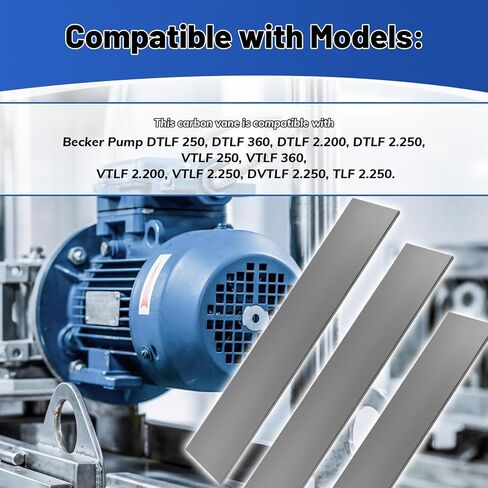5Pcs Carbon Vane Replace for 90136701005 WN124-196, 365-65-5mm | Compatible with Becker Pump DTLF 250,DTLF 360,DTLF 2.200,DTLF 2.250,VTLF250,VTLF360,VTLF2.200,VTLF2.250,DVTLF 2.250,TLF 2.250 in Kuwait