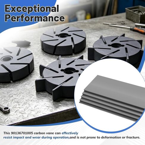 5Pcs Carbon Vane Replace for 90136701005 WN124-196, 365-65-5mm | Compatible with Becker Pump DTLF 250,DTLF 360,DTLF 2.200,DTLF 2.250,VTLF250,VTLF360,VTLF2.200,VTLF2.250,DVTLF 2.250,TLF 2.250 in Kuwait