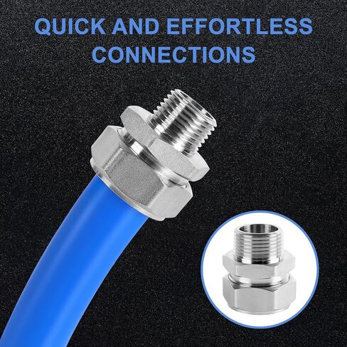 2 PCS 3/4'' x 3/4'' Straight Fittings, for 3/4 Inch Compressed Air Line Piping System Brass-Nickel Plated, 200psi Working Pressure in Kuwait