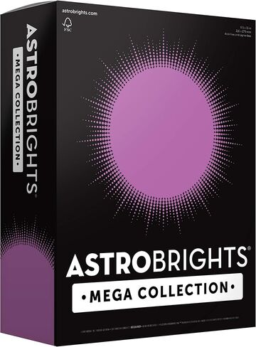 Astrobrights Mega Collection, Colored Cardstock, Bright Purple, 320 Sheets, 65 lb/176 gsm, 8.5" x 11" - MORE SHEETS! (91697) in Saudi Arabia