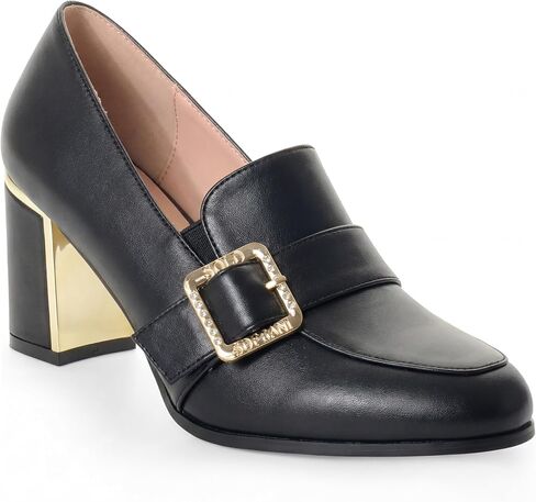 ANN CREEK Women's Chunky Pumps Block Heel Closed Toe Heeled Loafers for Women Work Office Shoes Ladies Professional Dressy Shoes with Buckle Design in Kuwait