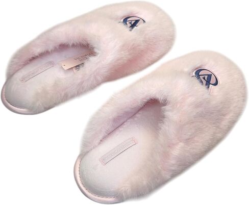 Victoria's Secret Luxe Plush Faux Fur Slip-On Slippers Pink New in Kuwait