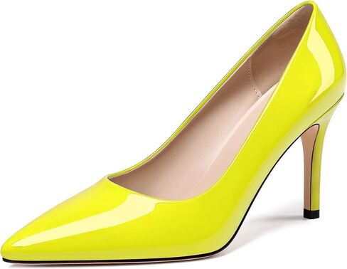 KUOARN Heels for Women Pointed Toe Heels Slip On Dress Shoes Pumps | 3.5 Inch Stiletto Pumps Closed Toe Dress Shoes for Wedding Office Party, Comfortable Heels for Women Cushioned High Heels in Kuwait