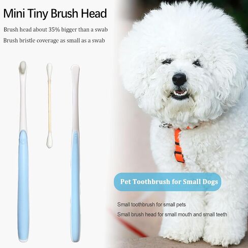 JGocot Small Dog Toothbrush,|Micro Brush Head|Nano Bristle|Soft Pet Toothbrush for Sensitive Gum&Teeth, Dog Teeth Cleaning Kit for Puppy, Kitten, Cats&Miniature Toy Size Dogs in Saudi Arabia