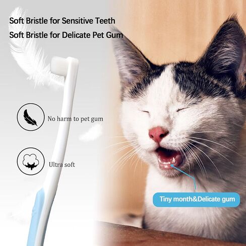 JGocot Small Dog Toothbrush,|Micro Brush Head|Nano Bristle|Soft Pet Toothbrush for Sensitive Gum&Teeth, Dog Teeth Cleaning Kit for Puppy, Kitten, Cats&Miniature Toy Size Dogs in Saudi Arabia