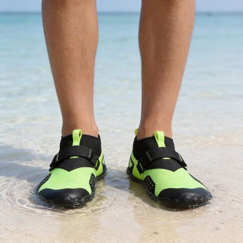 Mid Top Water Shoes for Men and Women - Adjustable Strap Aqua Diving Shoes with Anti-Slip Sole, Quick Dry Outdoor Swim Shoes for Snorkeling, Fishing & Gym in Kuwait