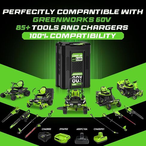 Replacement for Greenworks 60V Battery 5.0Ah, Compatible with All Greenworks 60 Volt Lithium-lon Battery Power Tools, Replace for 60V Battery LB60A02 LB60A03 LB602 LB6025 in Kuwait
