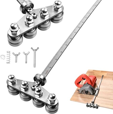 24" Positioning Calipers for Circular Saw, Adjustable Circular Saw Roller Guide Rail, Stainless Steel Rip Cut Circular Saw Guide for Precise Measurements & Easy Wood Cutting in Kuwait