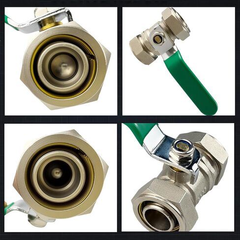 2PCS 3/4" Air Piping Fittings for Compressed Air System, M8039 Nickel-Plated Brass In-Line Shut-Off Fittings,175PSI Max Working Pressure, Heavy-Duty Valve for Shop & Garage Pneumatic Setup in Kuwait