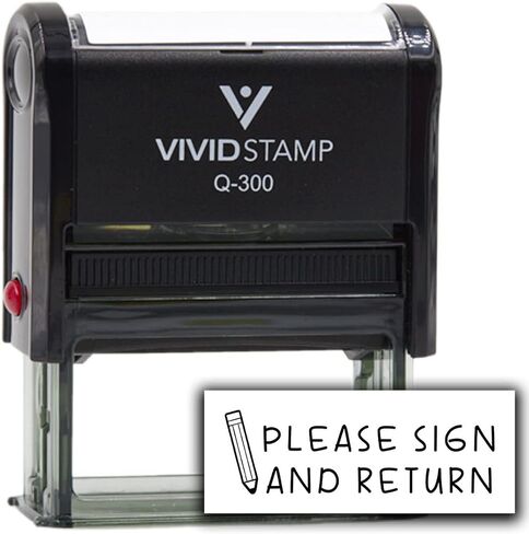 Vivid Stamp Please Sign and Return Stamps for Grading Self-Inking Rubber Stamps (Red Ink) - Q-300 in Saudi Arabia