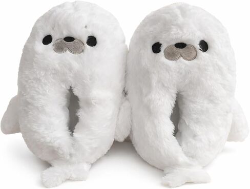 Cute Animal Plush Slippers for Women, Warm Fuzzy House Slippers, Cozy Indoor Winter Slippers, Soft Thick Cushion Bedroom Home Shoes in Kuwait