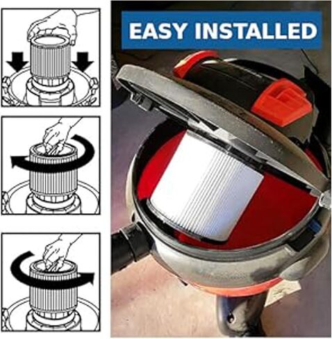 HQRP Cartridge Filter 2-Pack compatible with Shop-Vac 4045 12B225A 12B300A 12RT300 14RT400A 16RHT650C Vacuum Cleaner in Kuwait