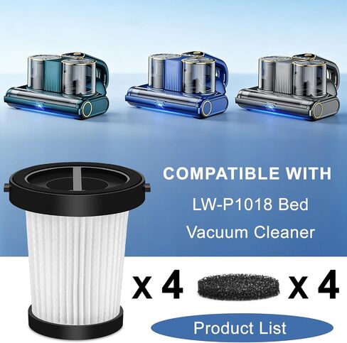Mattress Vacuum Replacement Filter Compatible with CFBF Mattress Vacuum Cleaner(LW-P1018).HEAP Filter-4Pack in Kuwait