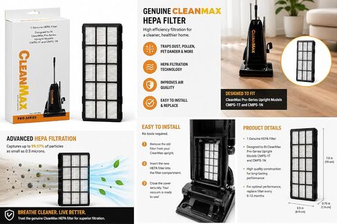 CleanMax HEPA Media Filter for Pro Series Vacuums, Disposable, One pack in Kuwait