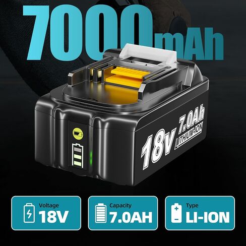 2-Pack 7.0Ah 18V Battery Replacement for Makita 18V Battery MTL1810 BL1850B BL1860B BL1840B BL1830B BL1815B Compatible with Makita 18 Volt Cordless Power Tool in Kuwait