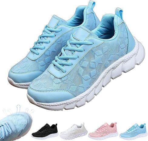 Women's Luxurious Orthopedic Sneakers for Women Lace Print Hollow Mesh OrthopedicSneakers in Kuwait